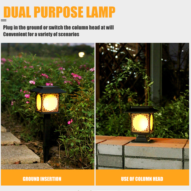 Avtoit | Solar LED Garden Lamp – Large Square Lamp with Warm Light and Dual Use