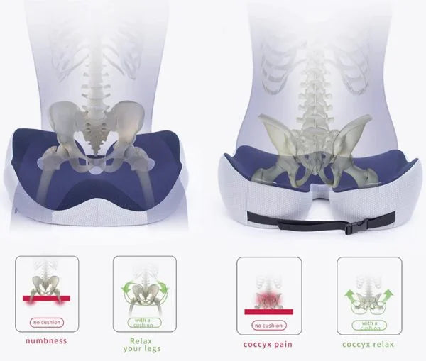Avtoit | Adjustable Memory Foam Sit Bone Relief Seat Cushion