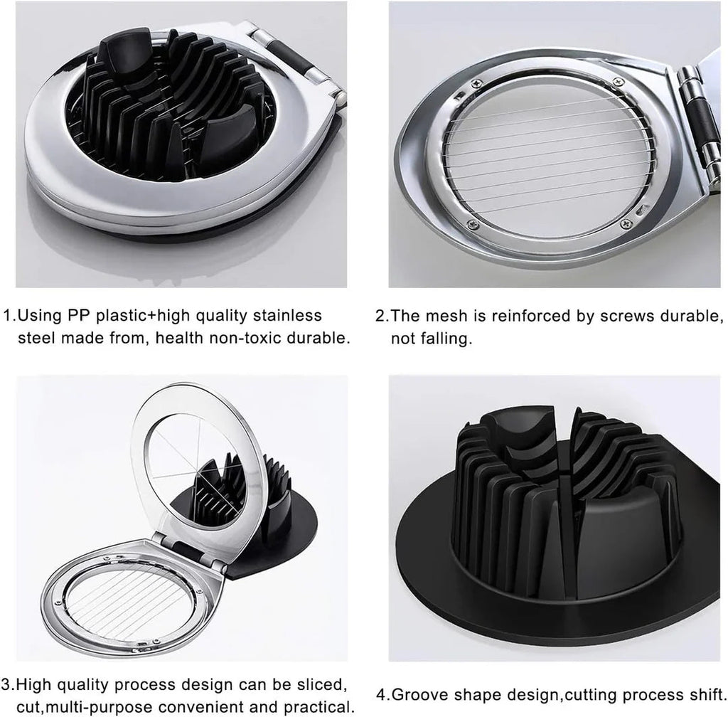 Avtoit | Stainless Steel Egg Slicer – 3-in-1 Cutting Options for Effortless Preparation!