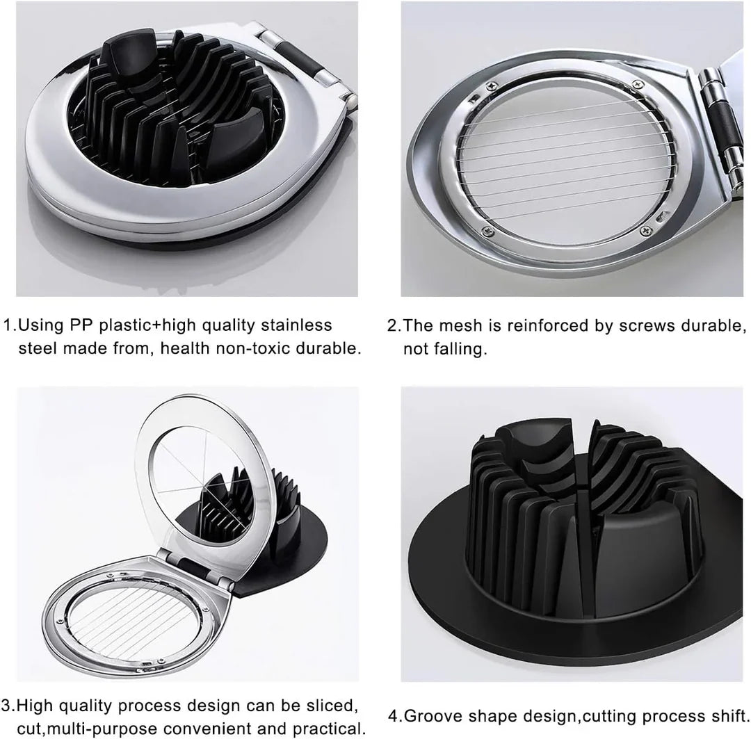 Avtoit | Stainless Steel Egg Slicer – 3-in-1 Cutting Options for Effortless Preparation!