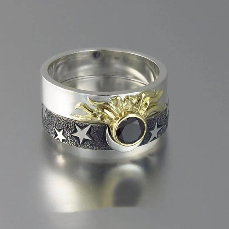 Avtoit | Vintage Star Moon Sun Ring Set