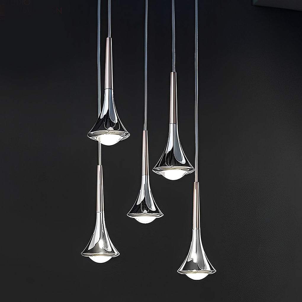 Avtoit | LumiDrop Nordic Design Pendant Light | Drop Shape | Elegant LED Light for Dining Room & Living Room | In Black, Gold & Chrome