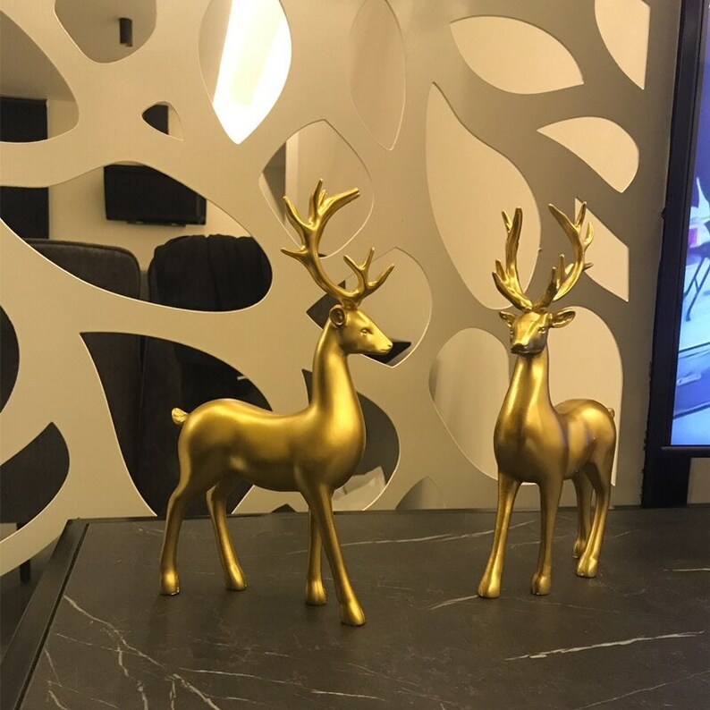 Avtoit | Golden Couple Deer Figurines