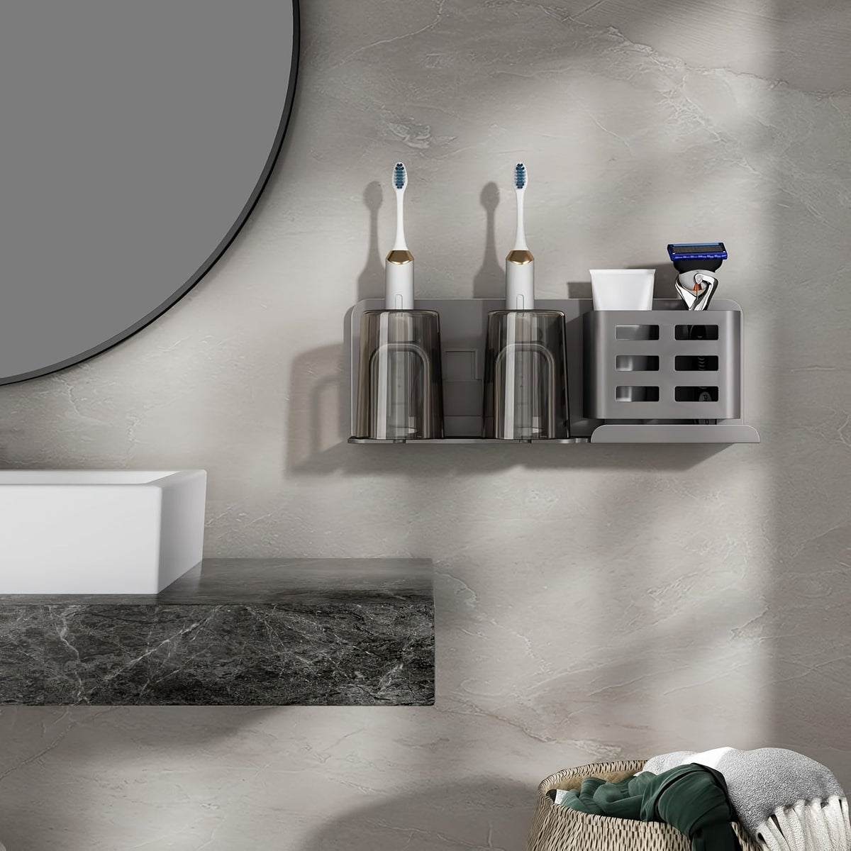 Avtoit | BristleHub Wall-Mounted Electric Toothbrush Holder – Aluminium Bathroom Organiser with Drainage Holes