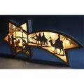 Avtoit | LED Wooden Christmas Ornaments Nativity Scene Star Shaped Desk Lamp