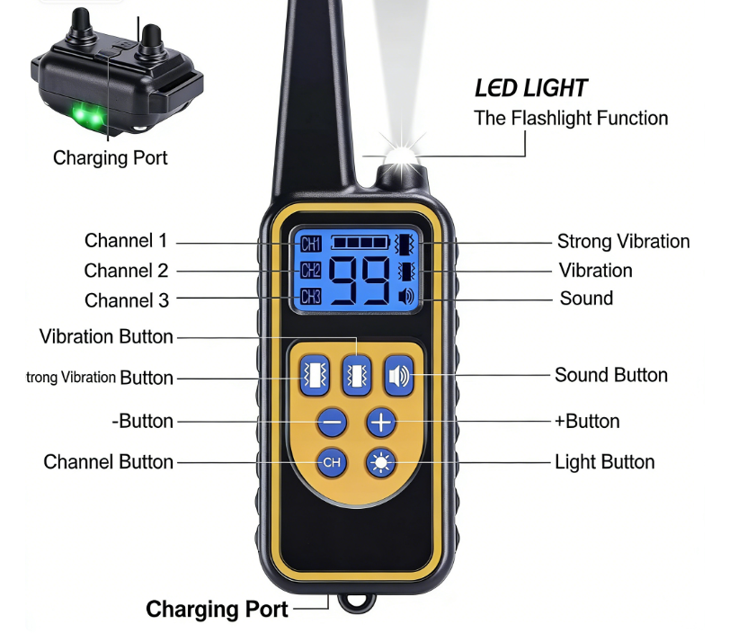 Avtoit | 800M Rechargeable Electric Dog Training Collar | Waterproof, Remote Control & Ideal for Effective Dog Training
