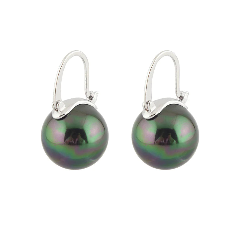 Avtoit | Black Pearl Earrings  Available in White Champagne Grey Gold and Black  Pearl Dangle Earrings