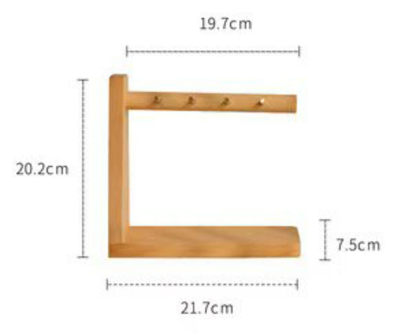 Avtoit | Solid Wood Key Organizer with 6 Key Hooks and Storage Platform, No Installation Required, Suitable for Storing Keys, Glasses, Wallets and More