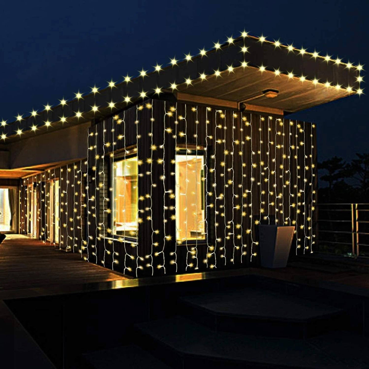 Avtoit | 600 LED 9.8 x 19.6 FT. LED curtain lights with 8 light modes and memory function