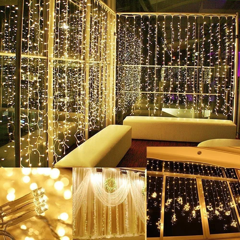 Avtoit | 600 LED 9.8 x 19.6 FT. LED curtain lights with 8 light modes and memory function