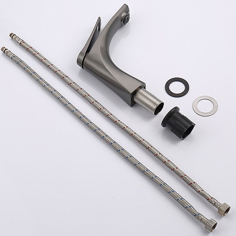 Avtoit | Modern Vessel Faucet Brass Lever Handles Low Arc with Water Hose Bathroom Vessel Faucet