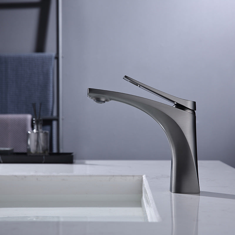 Avtoit | Modern Vessel Faucet Brass Lever Handles Low Arc with Water Hose Bathroom Vessel Faucet