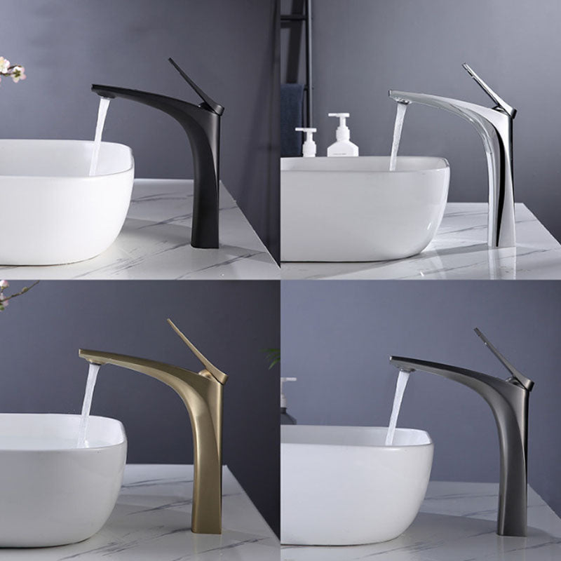 Avtoit | Modern Vessel Faucet Brass Lever Handles Low Arc with Water Hose Bathroom Vessel Faucet
