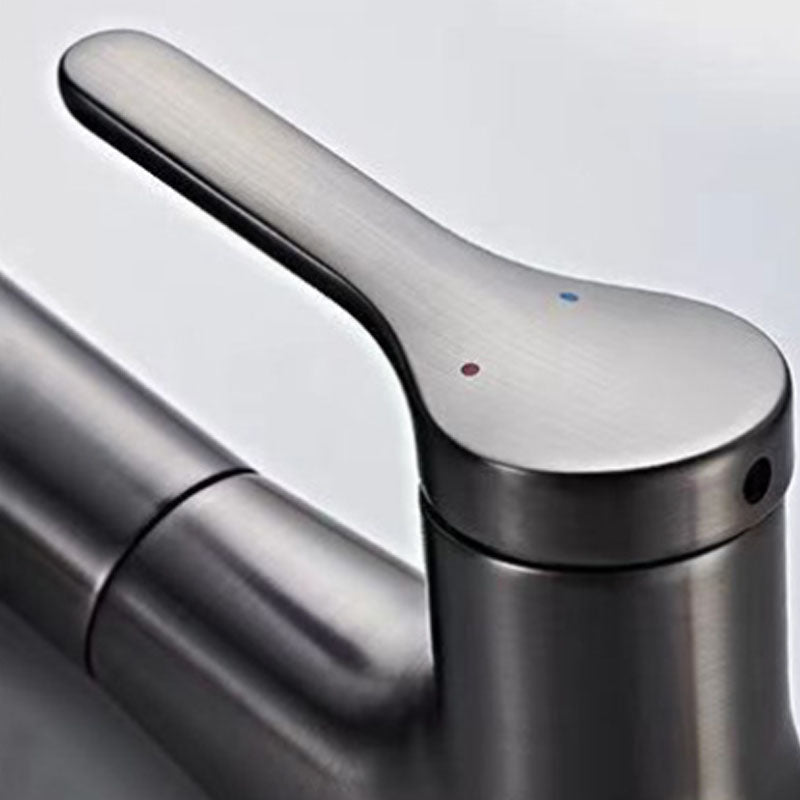 Avtoit | Modern Sink Faucet Lever Handle Copper Low Arc Pull-Out Sink Faucet