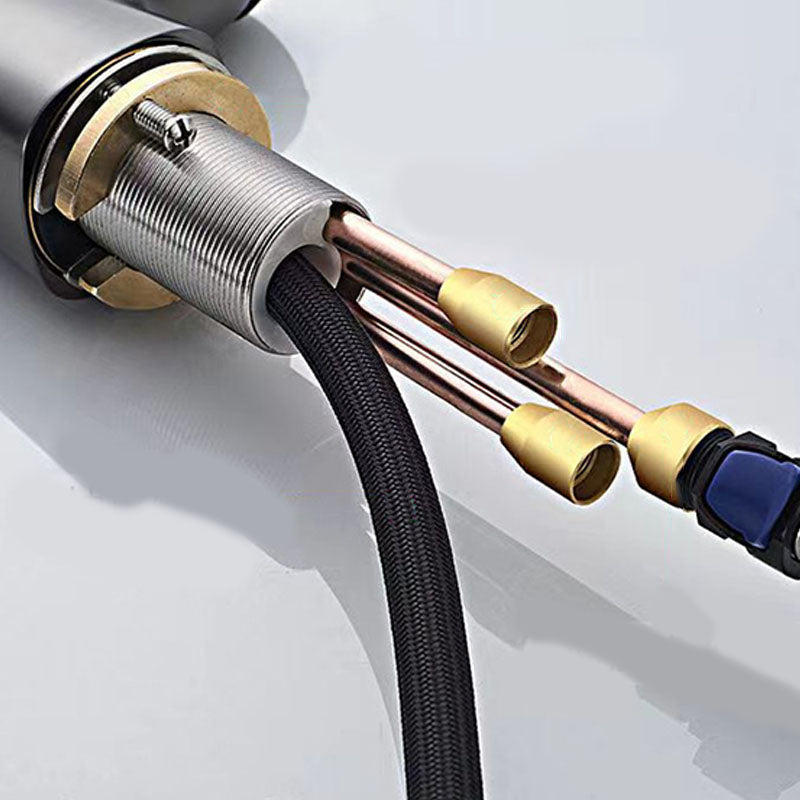 Avtoit | Modern Sink Faucet Lever Handle Copper Low Arc Pull-Out Sink Faucet
