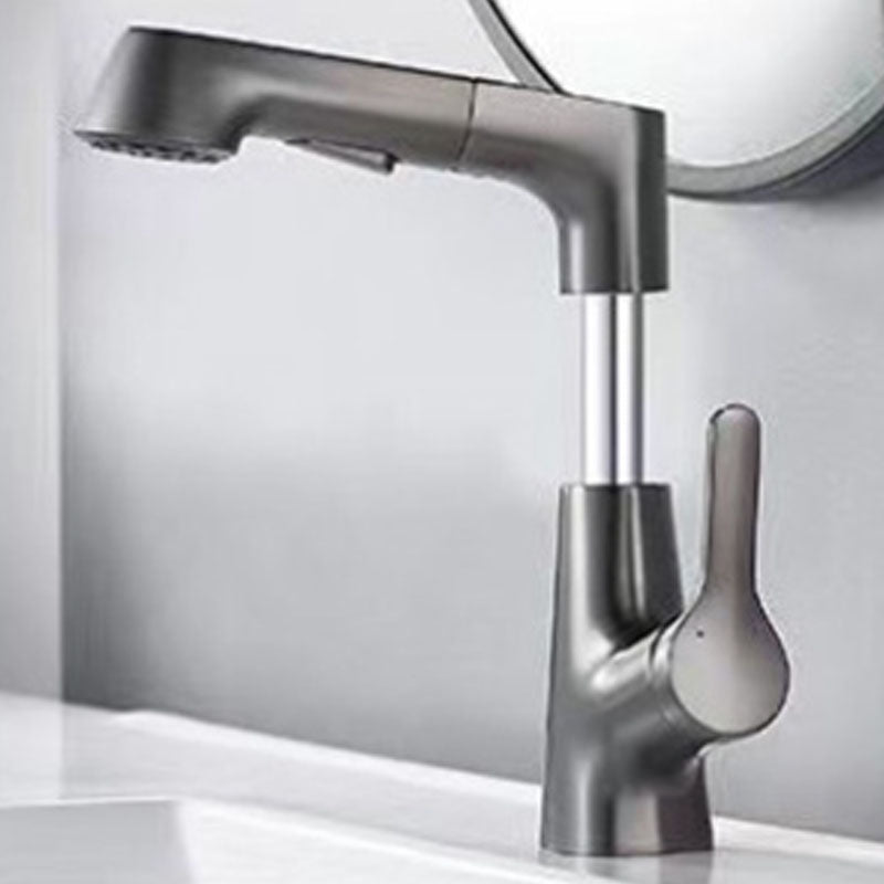 Avtoit | Modern Sink Faucet Lever Handle Copper Low Arc Pull-Out Sink Faucet
