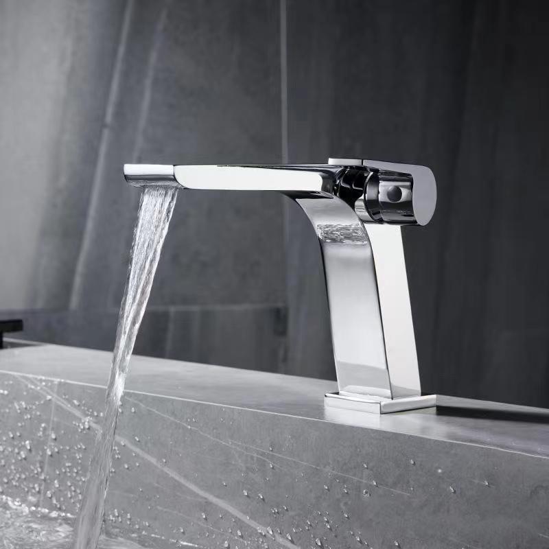 Avtoit | Modern vessel faucet brass lever waterfall spout sink faucet