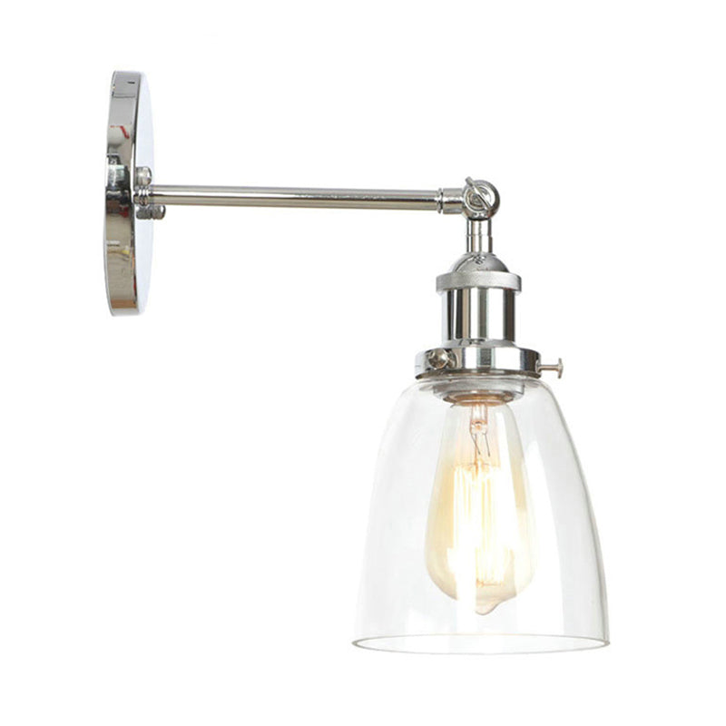 Avtoit | Bronze/Brass/Copper One Light Wall Lamp Vintage Style Clear Glass Tapered Lighting Fixture for Living Room