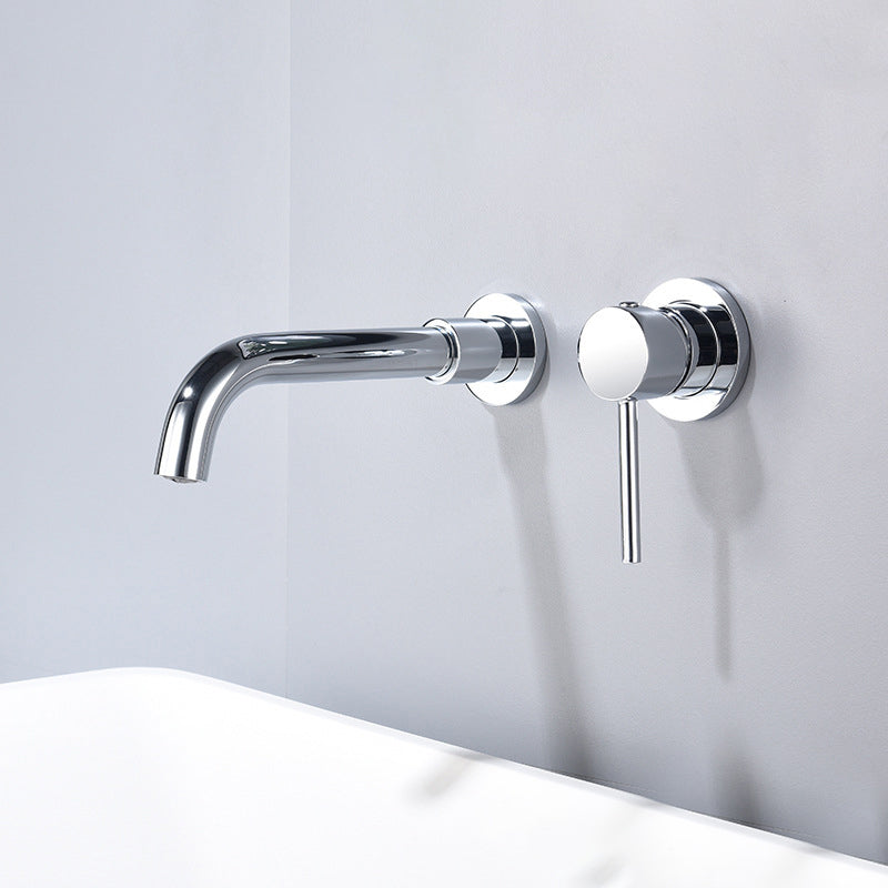 Avtoit | Round Single Handle Bathroom Faucet 2-Hole Wall Mounted Bathroom Faucet with Swivel Head