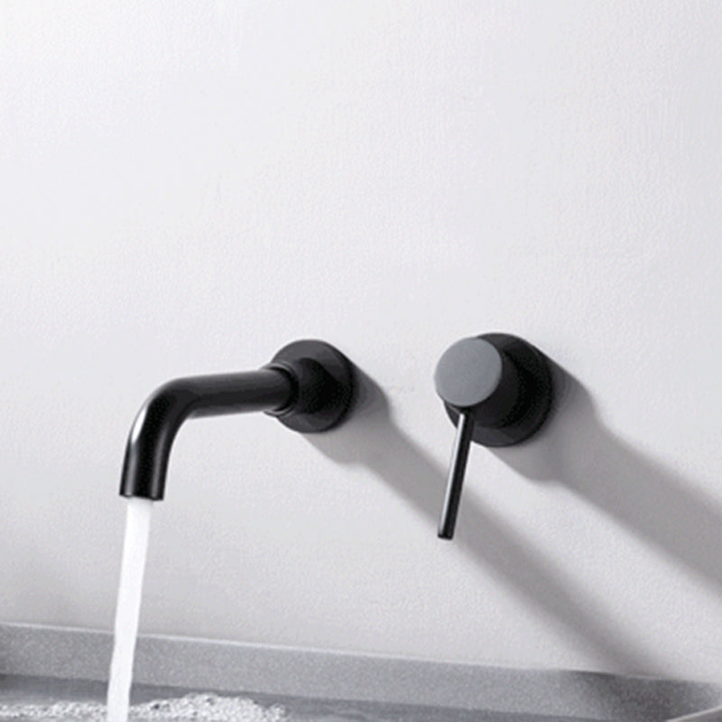 Avtoit | Round Single Handle Bathroom Faucet 2-Hole Wall Mounted Bathroom Faucet with Swivel Head