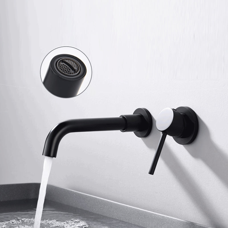 Avtoit | Round Single Handle Bathroom Faucet 2-Hole Wall Mounted Bathroom Faucet with Swivel Head