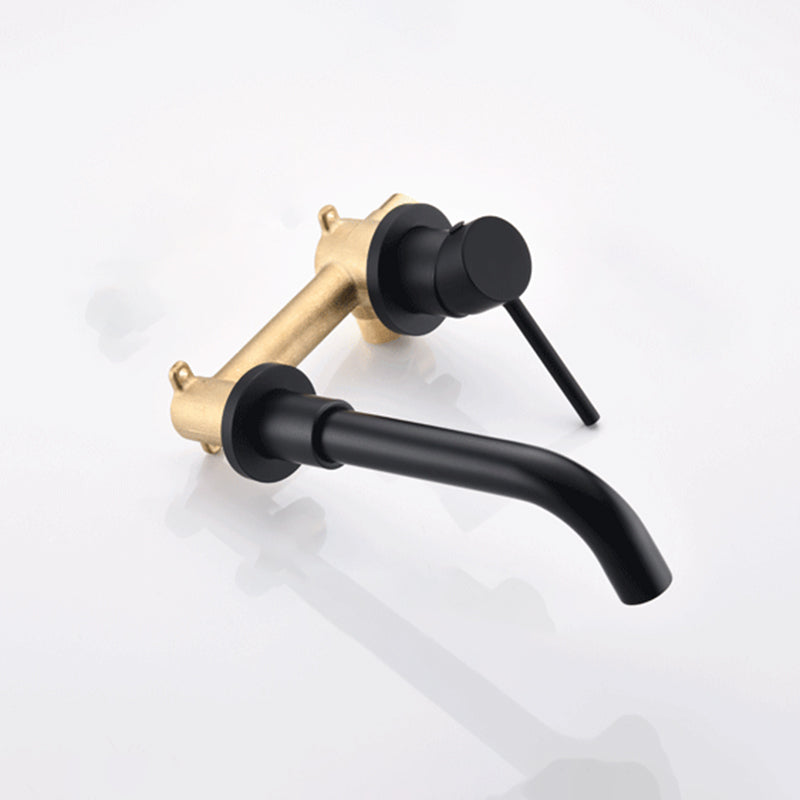 Avtoit | Round Single Handle Bathroom Faucet 2-Hole Wall Mounted Bathroom Faucet with Swivel Head