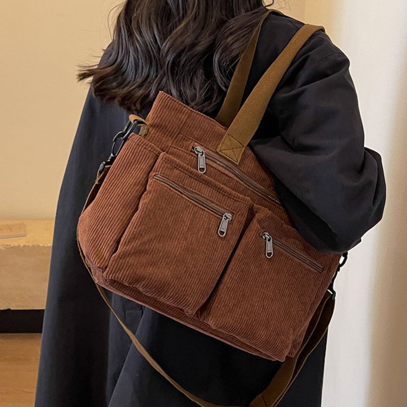 Avtoit | Solid Color Corduroy Tote Bag