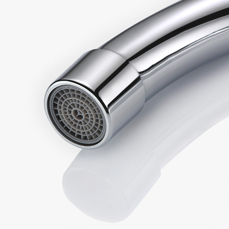 Avtoit | Round 2-Handle Basin Mixer 2-Hole Center-Set Basin Mixer with Curved Spout