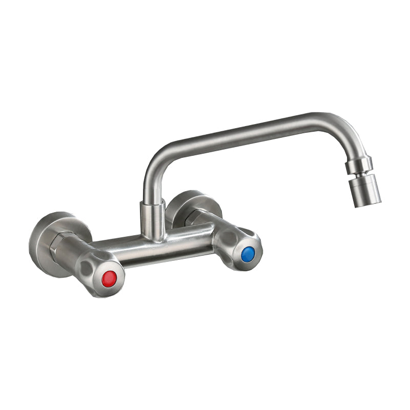 Avtoit | Round 2-Handle Bathroom Faucet Single Hole Wall Mounted Bathroom Faucet