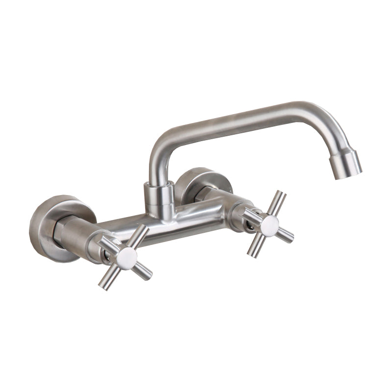 Avtoit | Round 2-Handle Bathroom Faucet Single Hole Wall Mounted Bathroom Faucet