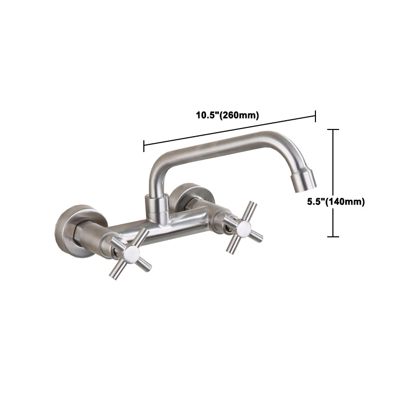 Avtoit | Round 2-Handle Bathroom Faucet Single Hole Wall Mounted Bathroom Faucet
