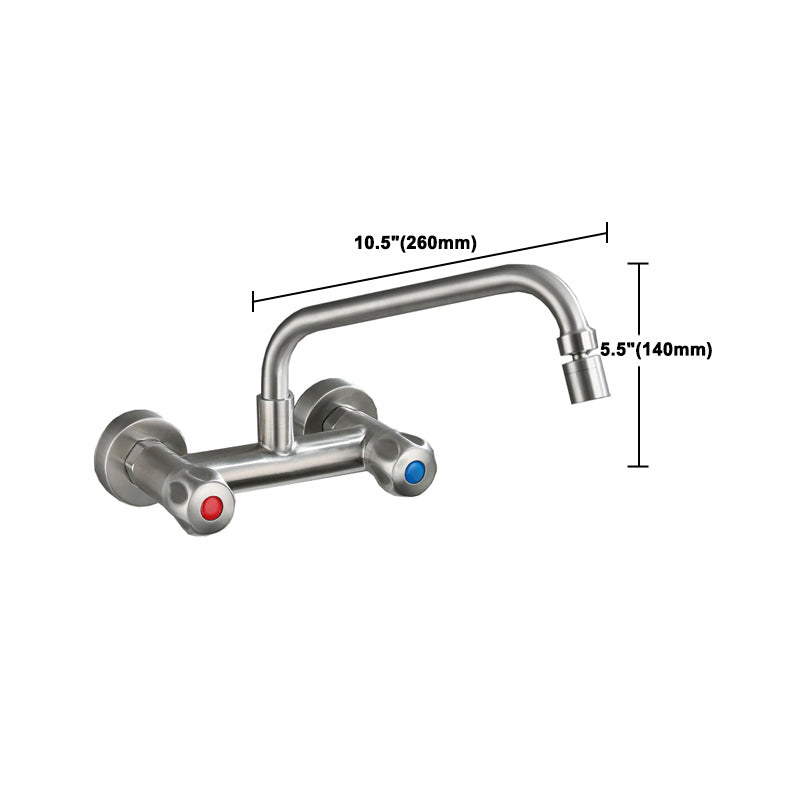 Avtoit | Round 2-Handle Bathroom Faucet Single Hole Wall Mounted Bathroom Faucet