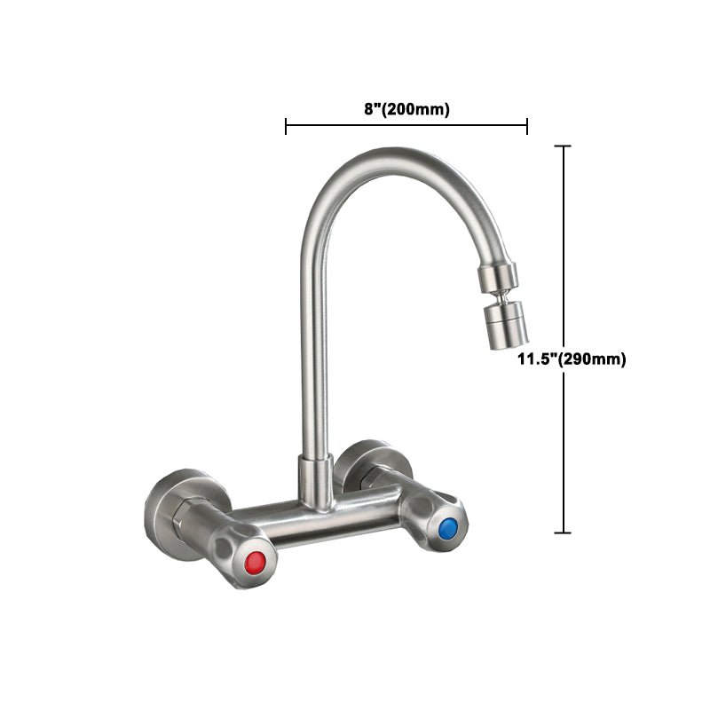 Avtoit | Round 2-Handle Bathroom Faucet Single Hole Wall Mounted Bathroom Faucet