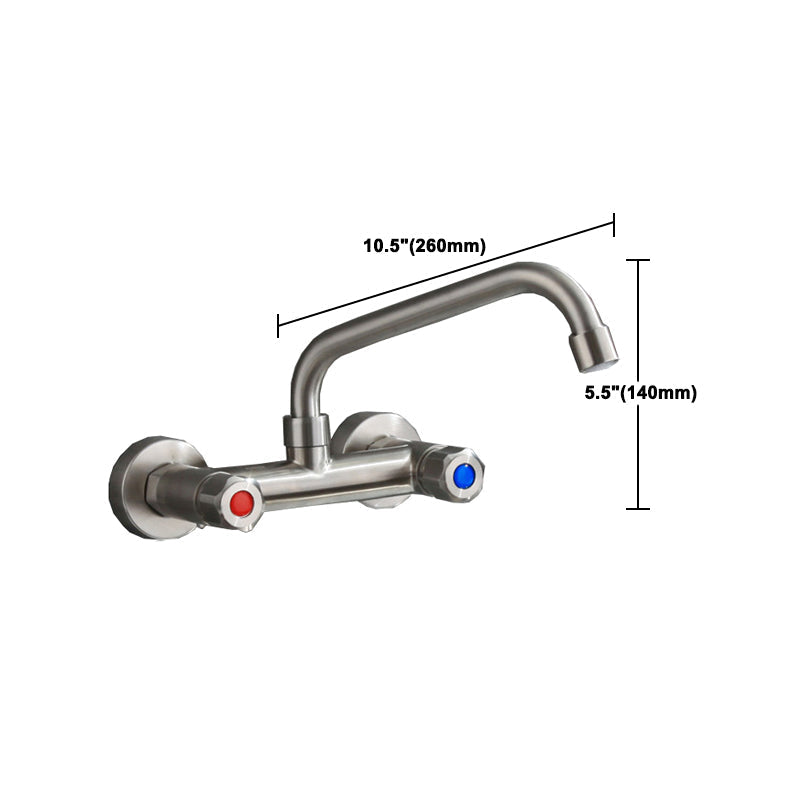 Avtoit | Round 2-Handle Bathroom Faucet Single Hole Wall Mounted Bathroom Faucet