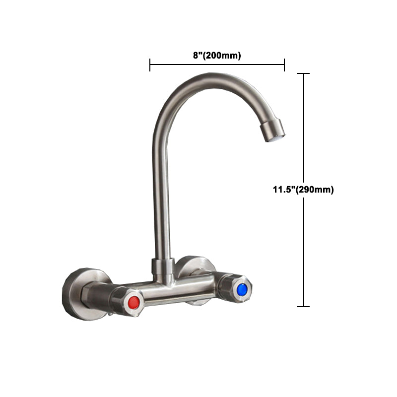 Avtoit | Round 2-Handle Bathroom Faucet Single Hole Wall Mounted Bathroom Faucet