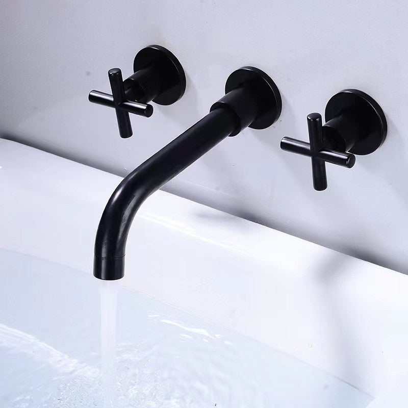 Avtoit | Modern 1- or 2-Handle Bathroom Sink Faucet Round Wall-Mounted Bathroom Faucet.
