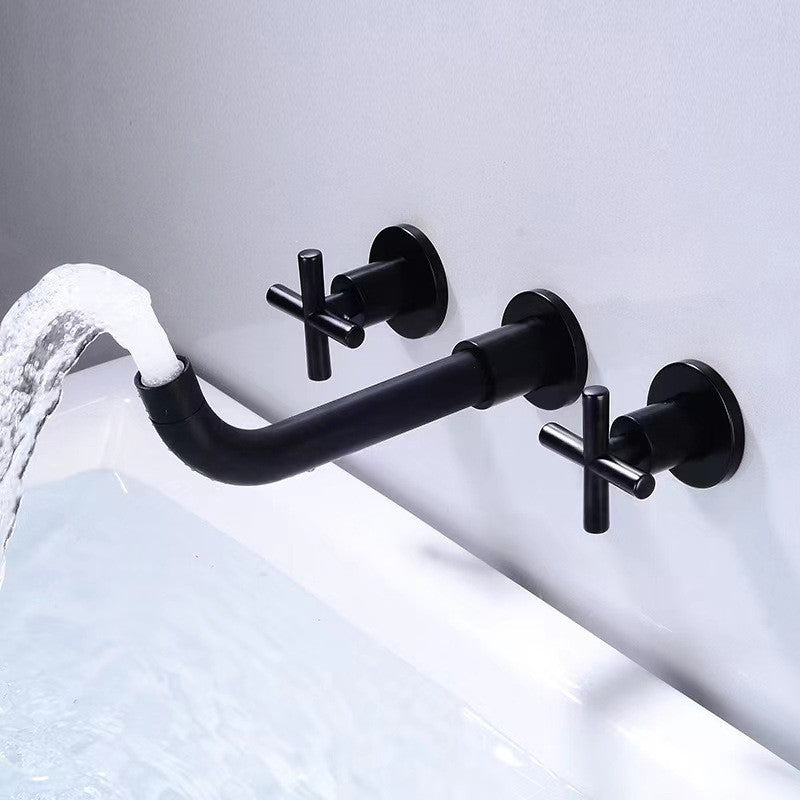 Avtoit | Modern 1- or 2-Handle Bathroom Sink Faucet Round Wall-Mounted Bathroom Faucet.