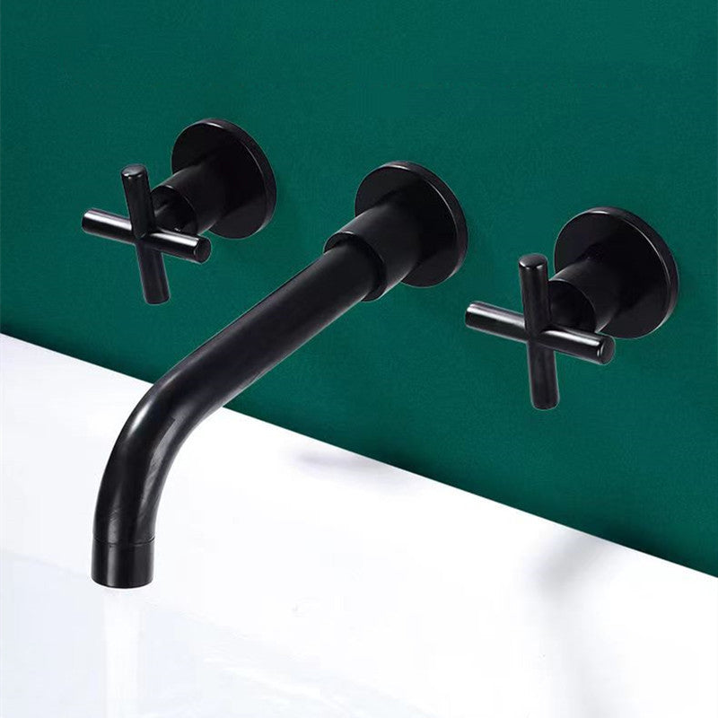 Avtoit | Modern 1- or 2-Handle Bathroom Sink Faucet Round Wall-Mounted Bathroom Faucet.