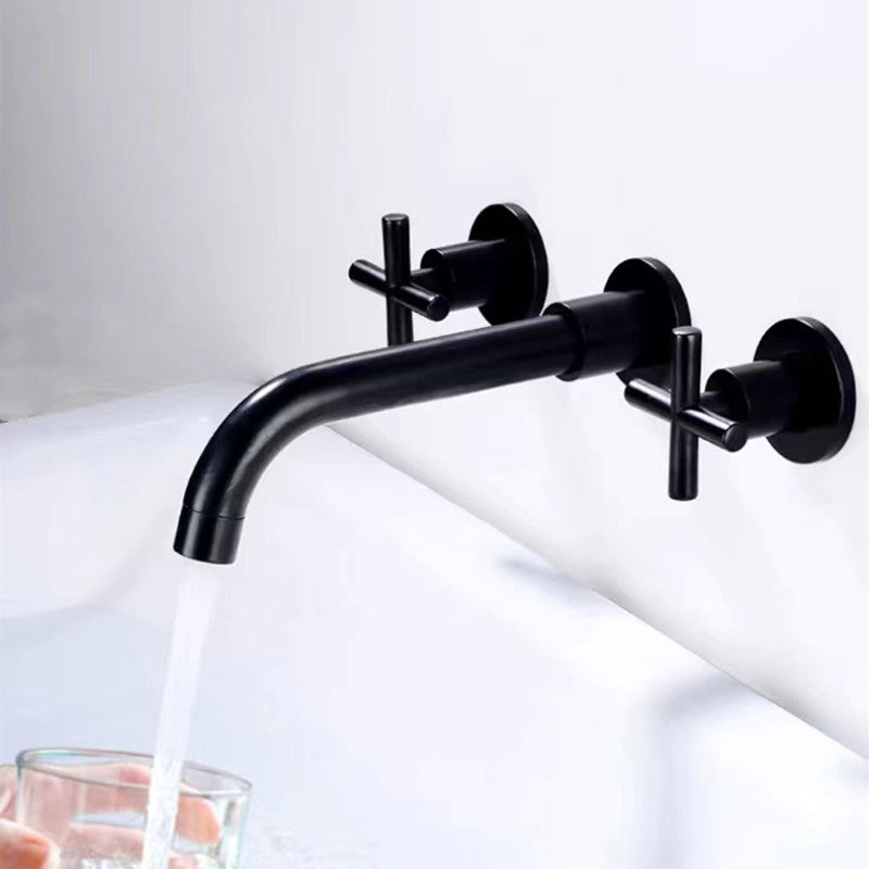 Avtoit | Modern 1- or 2-Handle Bathroom Sink Faucet Round Wall-Mounted Bathroom Faucet.
