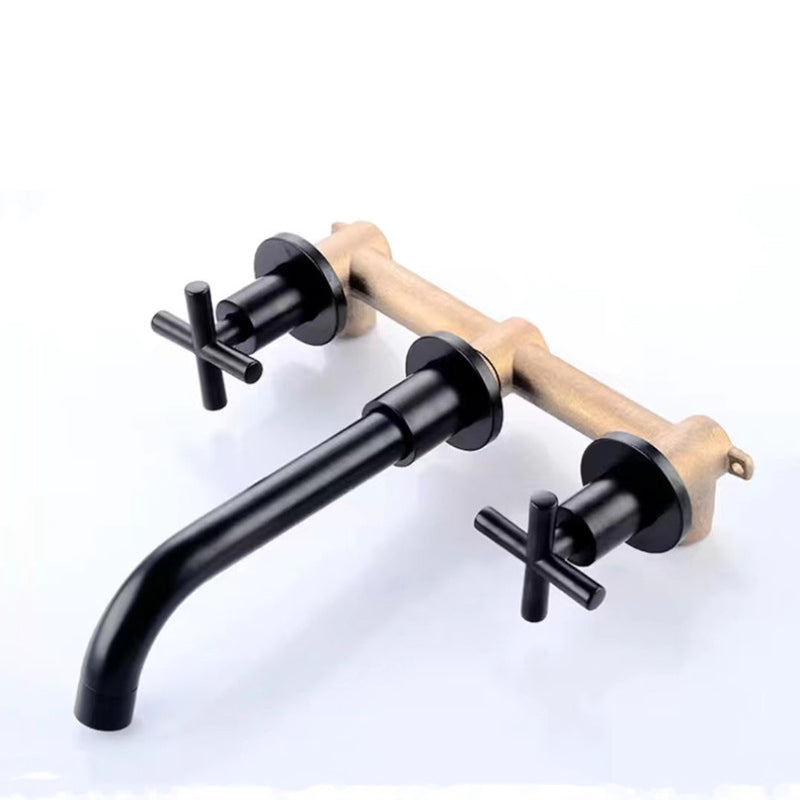 Avtoit | Modern 1- or 2-Handle Bathroom Sink Faucet Round Wall-Mounted Bathroom Faucet.