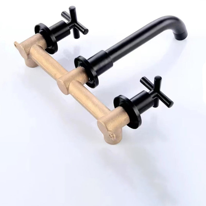 Avtoit | Modern 1- or 2-Handle Bathroom Sink Faucet Round Wall-Mounted Bathroom Faucet.