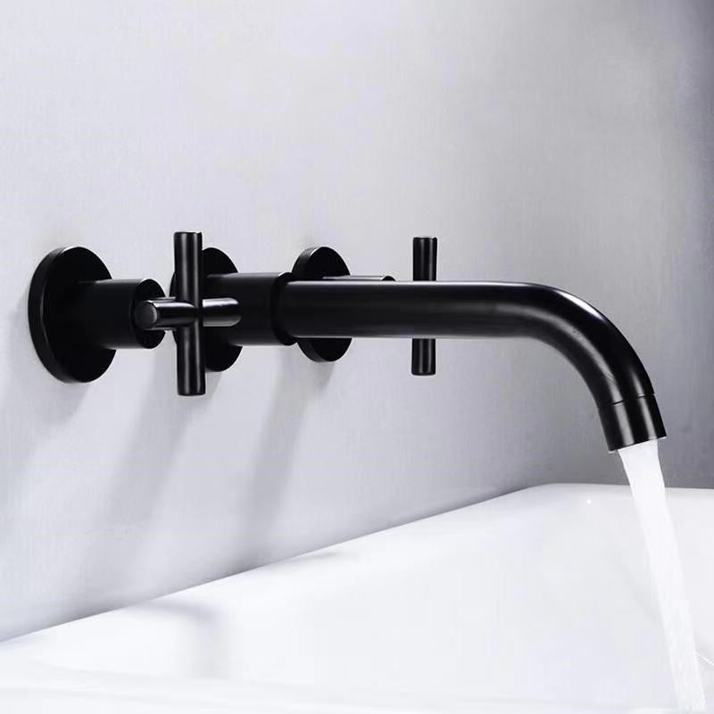 Avtoit | Modern 1- or 2-Handle Bathroom Sink Faucet Round Wall-Mounted Bathroom Faucet.