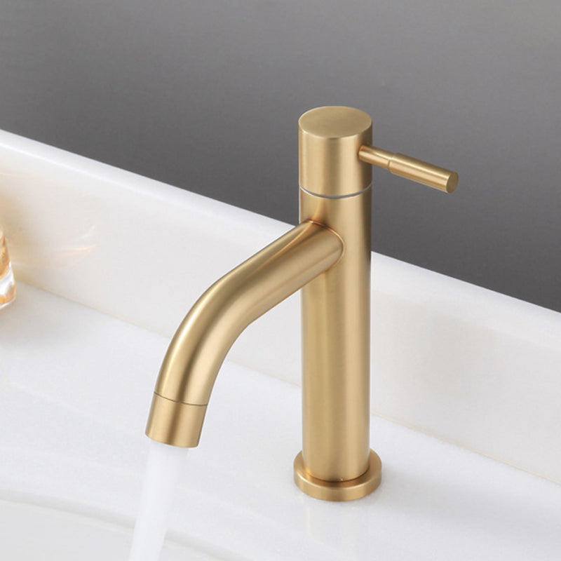 Avtoit | Round Single Handle Bathroom Faucet Single Hole Sink Faucet in Brushed Gold