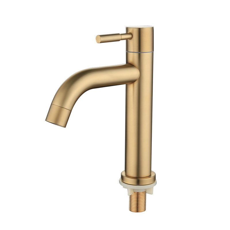 Avtoit | Round Single Handle Bathroom Faucet Single Hole Sink Faucet in Brushed Gold