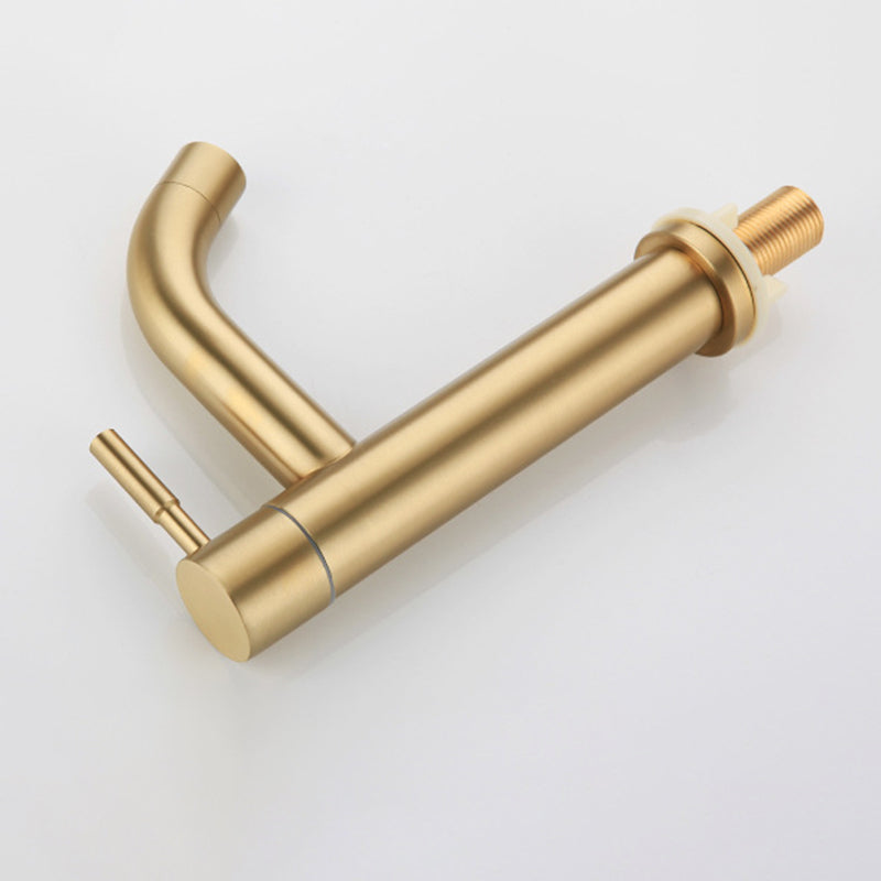 Avtoit | Round Single Handle Bathroom Faucet Single Hole Sink Faucet in Brushed Gold