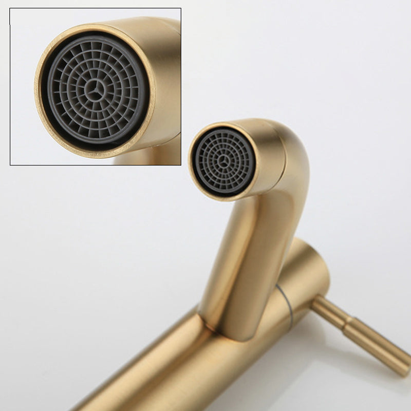 Avtoit | Round Single Handle Bathroom Faucet Single Hole Sink Faucet in Brushed Gold