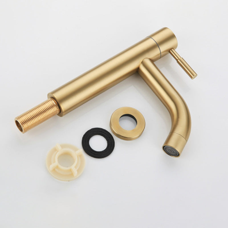 Avtoit | Round Single Handle Bathroom Faucet Single Hole Sink Faucet in Brushed Gold