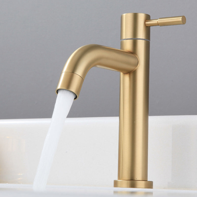 Avtoit | Round Single Handle Bathroom Faucet Single Hole Sink Faucet in Brushed Gold