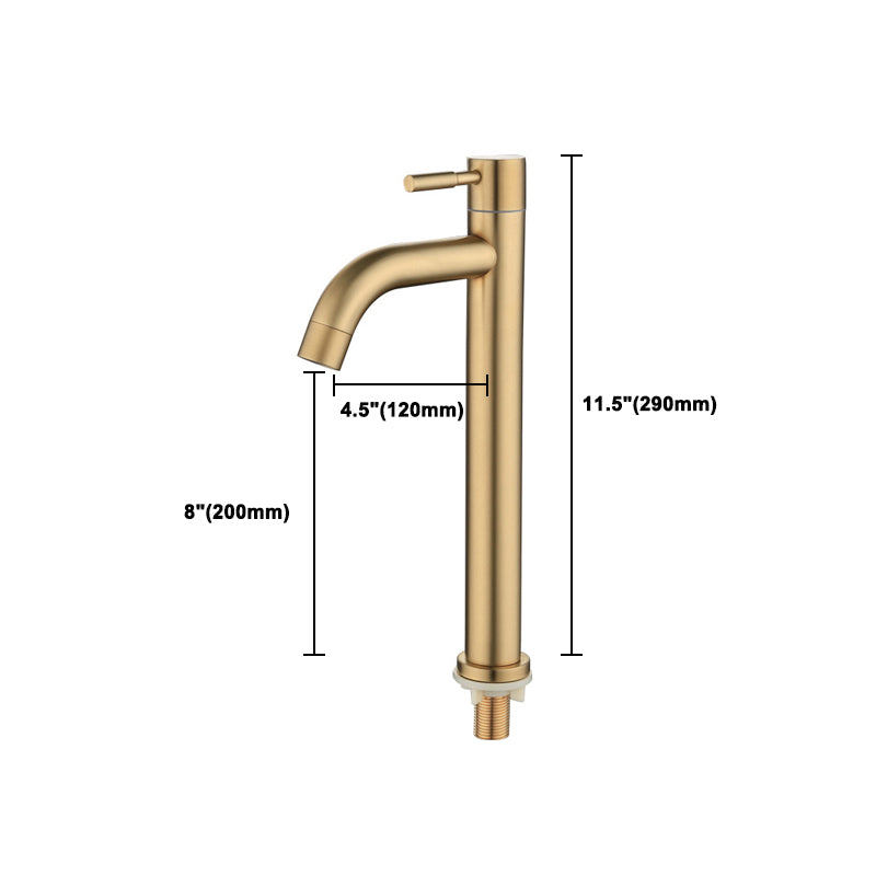 Avtoit | Round Single Handle Bathroom Faucet Single Hole Sink Faucet in Brushed Gold