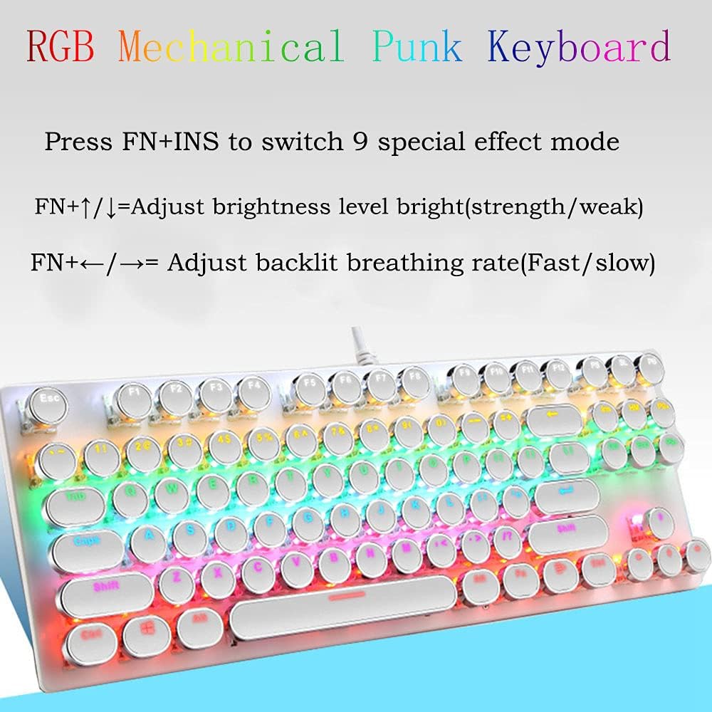 Avtoit | 87-Key Mechanical Gaming Keyboard RGB Backlit Blue Switch